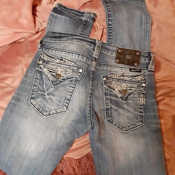 Miss Me Jeans 28 Skinny Straight Leg - Picture 1 of 5